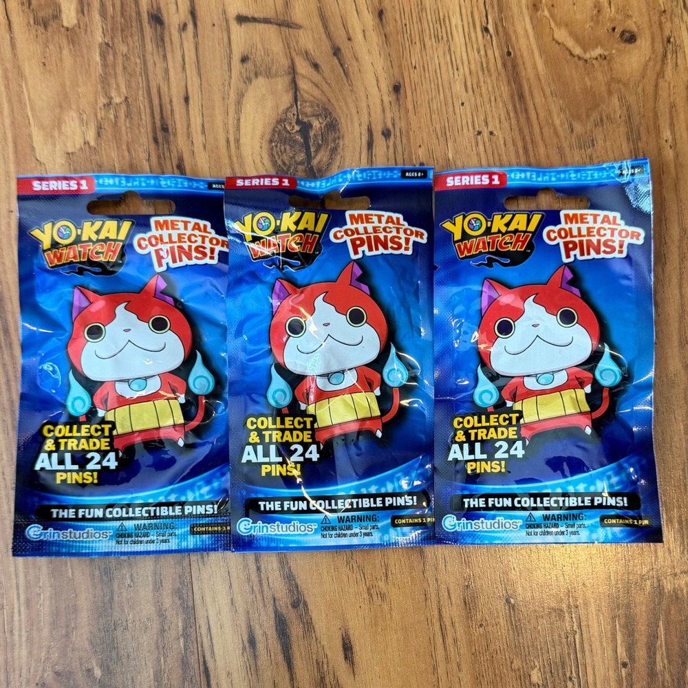 Lot of 3 Yo-Kai Watch Series 1 Metal Collector Pins Blind Bags Grinstudios New